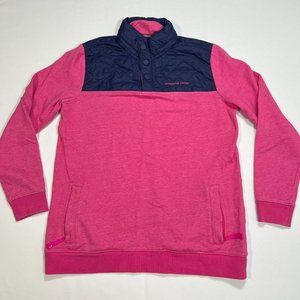 Vineyard Vines Sweatshirt Pink Pullover‎ Women's XS Snap Pockets Casual Jacket